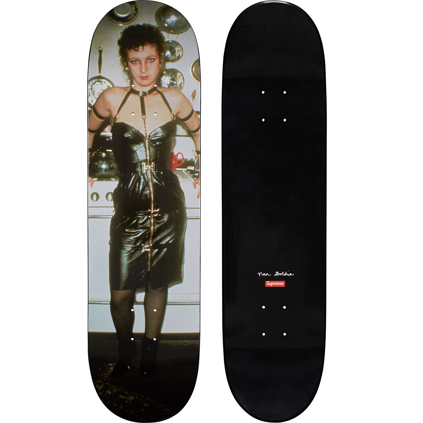 Nan Goldin/Supreme Nan as a dominatrix Skateboard view 2